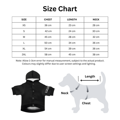 Athleisure Essentials Dog Hoodie Black + White