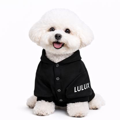 Athleisure Essentials Dog Hoodie Black + White