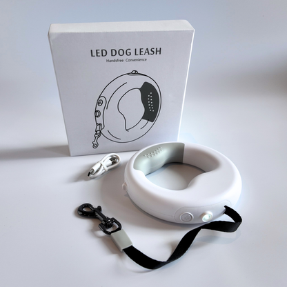 LED USB Rechargeable Retractable Dog Leash